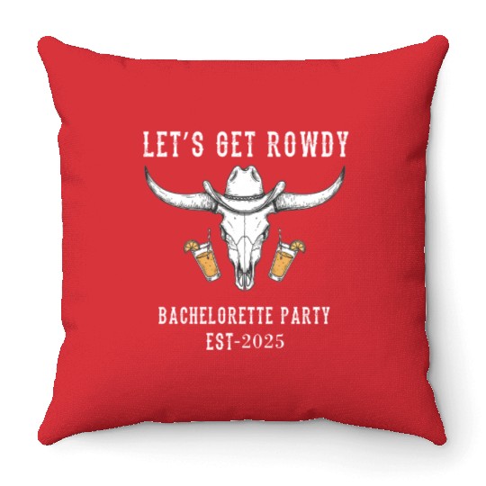 Western BrideBachelorette Party Cowgirl Squad 2025 Throw Pillows