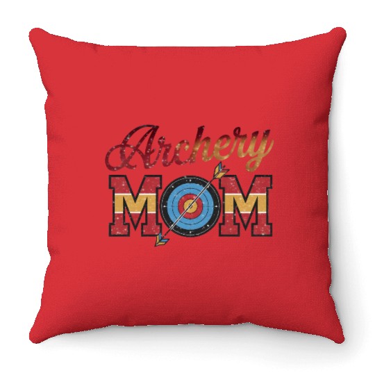 Archery Mom - Bullseye Mom Throw Pillows