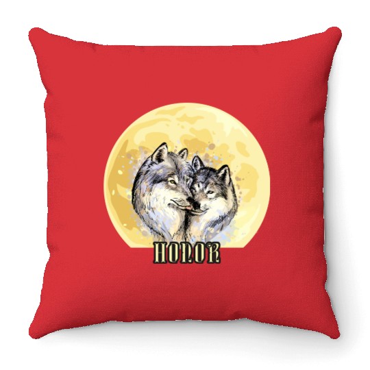 Wolf Honor Throw Pillows – Majestic Wolves Under