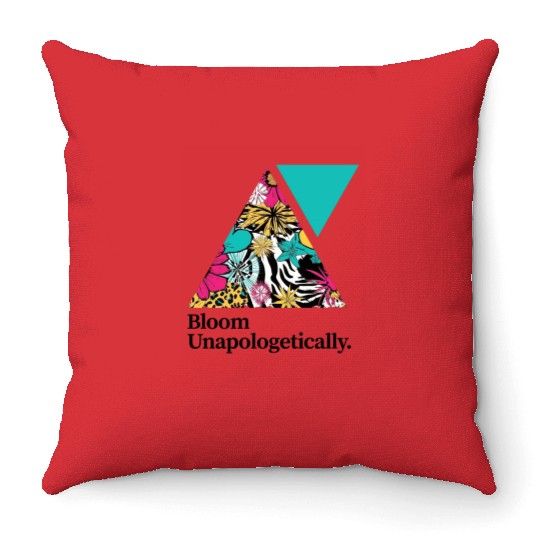 Bloom Unapologetically - Teal Throw Pillows