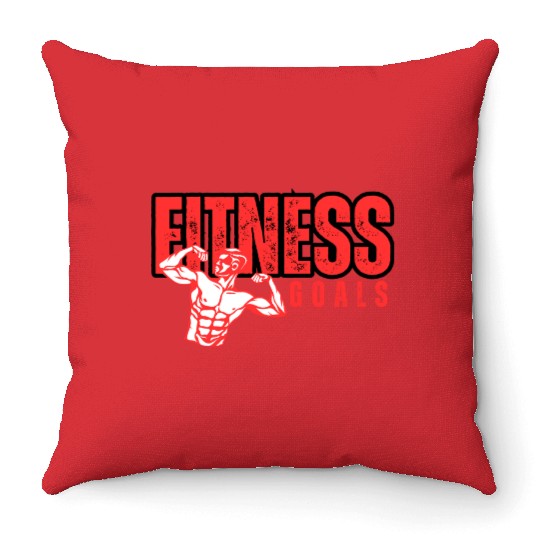 "Fitness Goals Throw Pillows – Motivational Gym Workout