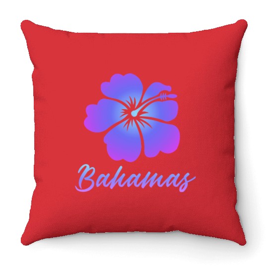 Bahamas Hibiscus Throw Pillows