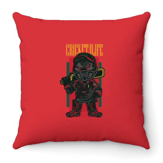 1RSN - cricket Throw Pillows