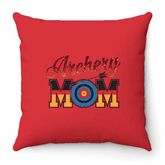 Archery Mom - Bullseye Mom Throw Pillows