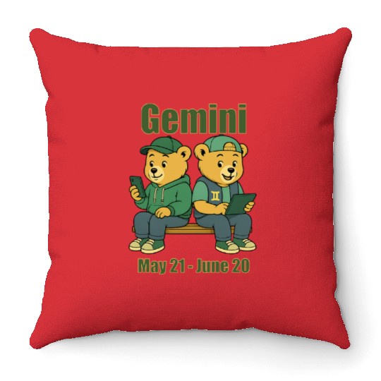 Gemini Bear Throw Pillows