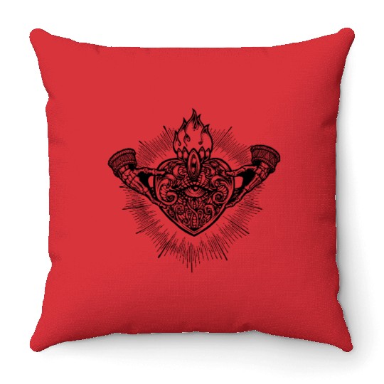 Sacred Heart Claddagh Symbol - K Throw Pillows