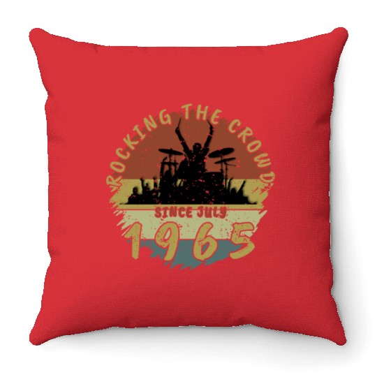 60th Birthday Rocking the crowd DRM 07/1965 Throw Pillows