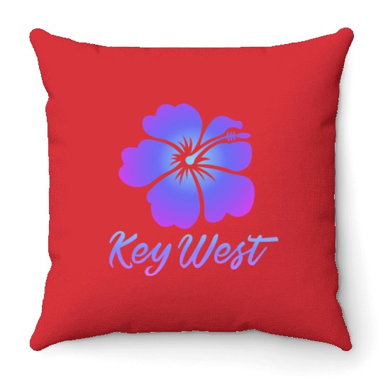 Key West Tropical Flower Throw Pillows