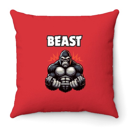 Beast Gym Gorilla – Motivational Throw Pillows"