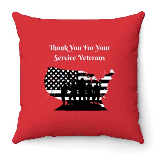 Thank You For Your Service Veterans day US Army Throw Pillows