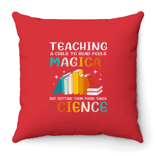 Reading Teacher Bookworm Read Books Throw Pillows