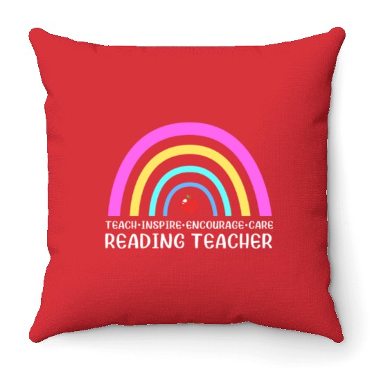 Reading Teacher Literature Book Library Throw Pillows