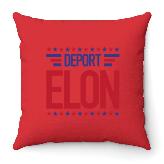 Deport Elon Musk Bumper Anti Fascist Throw Pillows