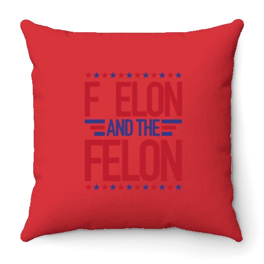 F Elon and the felon funny saying Anti Musk Throw Pillows
