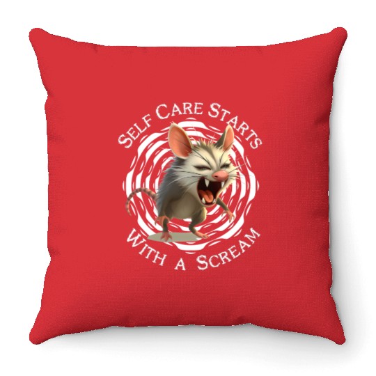 Self Care Starts with a Scream – Unhinged and Loud Throw Pillows