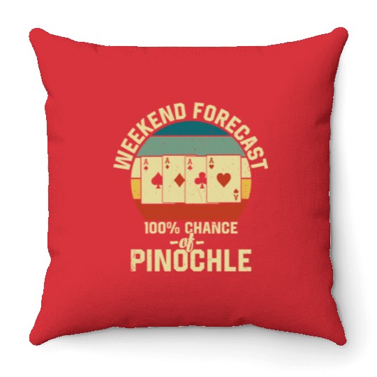 Weekend Forecast Pinochle Throw Pillows