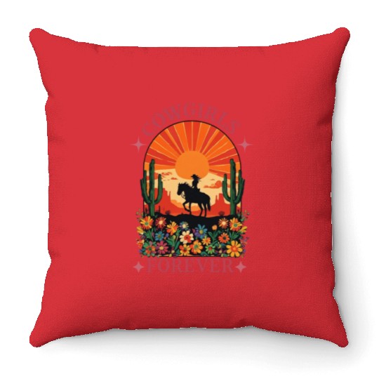 Cowgirls Forever Throw Pillows