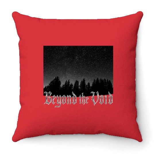 Starry Night Metal Black Throw Pillows
