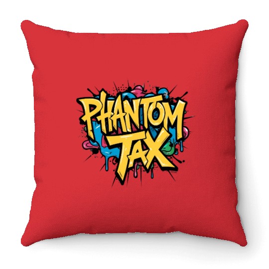 Phantom Tax Throw Pillows – Street Graffiti Money Slang