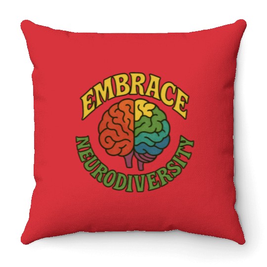 Embrace neurodiversity Throw Pillows