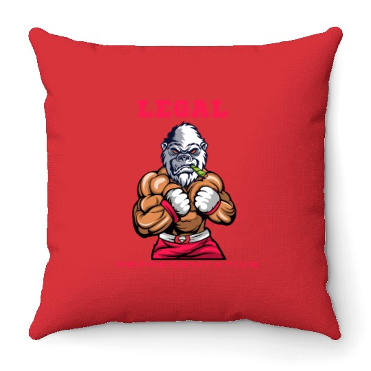 Legal Representative Boxing Gorilla – Power & Jus Throw Pillows