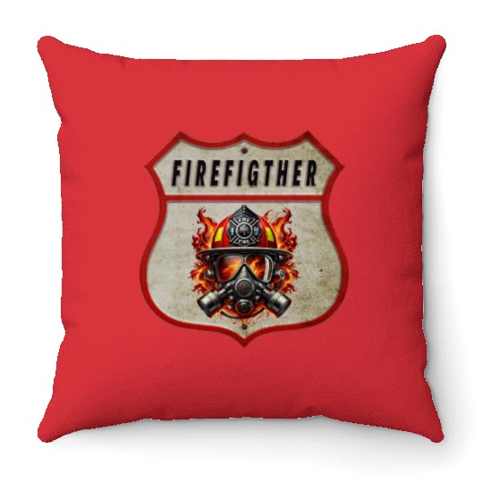 Fire Brigade Coat Of Arms Throw Pillows
