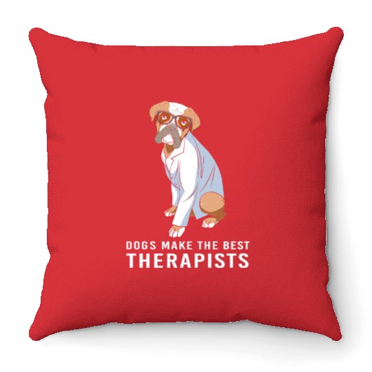 Therapy Dog Psychology Therapist Throw Pillows