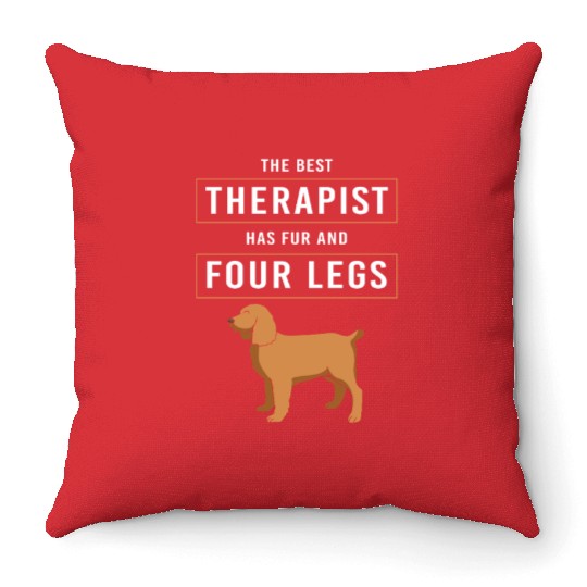 Therapy Dog Therapist Doggie School Throw Pillows