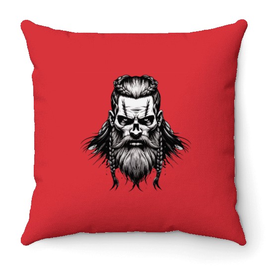 Viking Warrior Man Odin Thor Norman Walhalla Throw Pillows