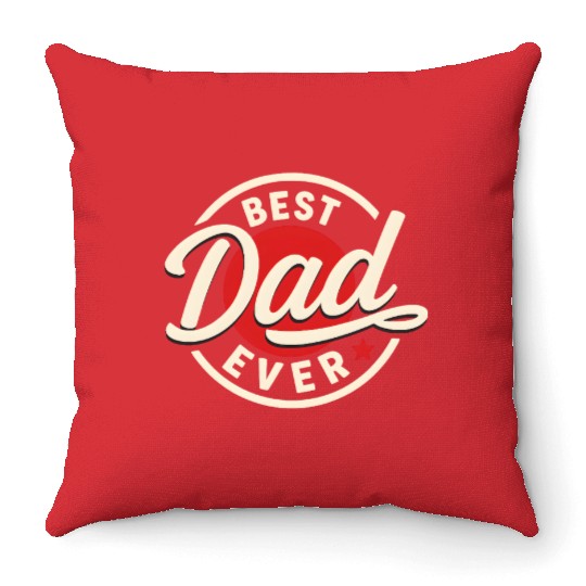 Best Dad Ever Vintage Style Father's Day Design Throw Pillows