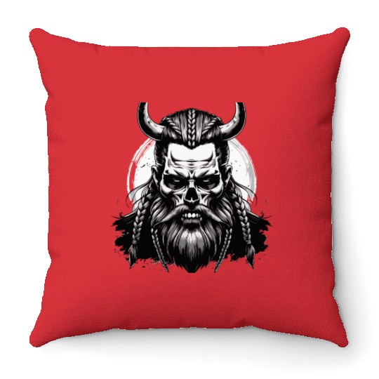 Viking Warrior Man Odin Thor Norman Walhalla Throw Pillows