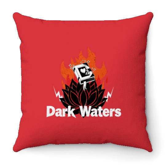 Black Lotus Heart Fire Rock Throw Pillows