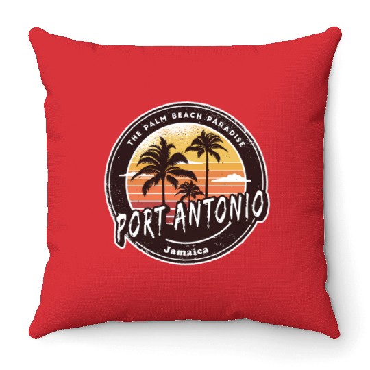 Port Antonio Jamaica - Caribbean Island Paradise Throw Pillows
