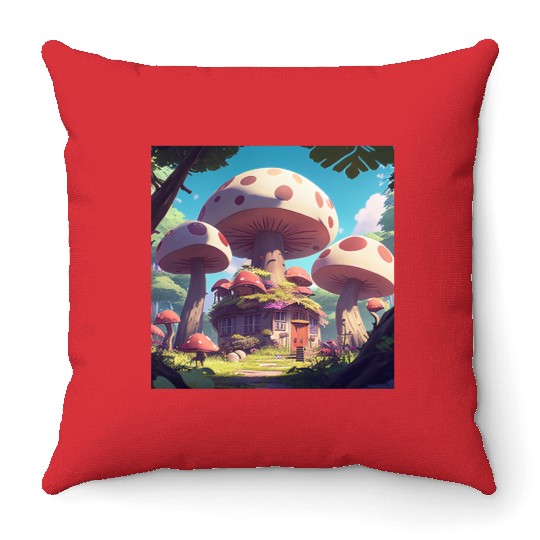 Life Beneath the Mushrooms Throw Pillows