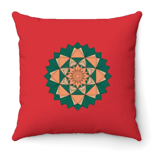 Abstract Starburst Mandala Throw Pillows