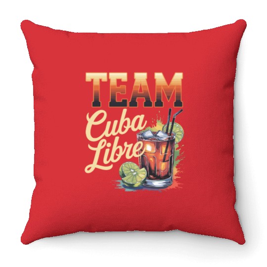Cocktail Bartender Team Cuba Libre Throw Pillows
