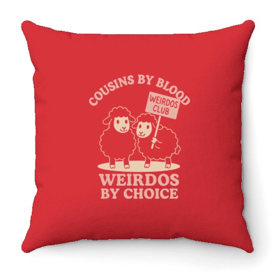 Funny Black Sheep Cousin Quirky Family Outcast Throw Pillows