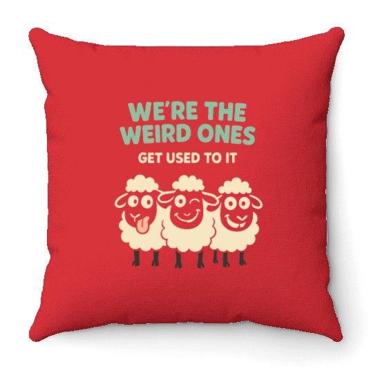 Funny Black Sheep Cousin Quirky Family Outcast Throw Pillows