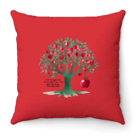 From the apple tree all beginnings Throw Pillows