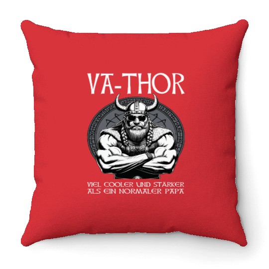 Viking Warrior Man Odin Thor Norman Walhalla Throw Pillows