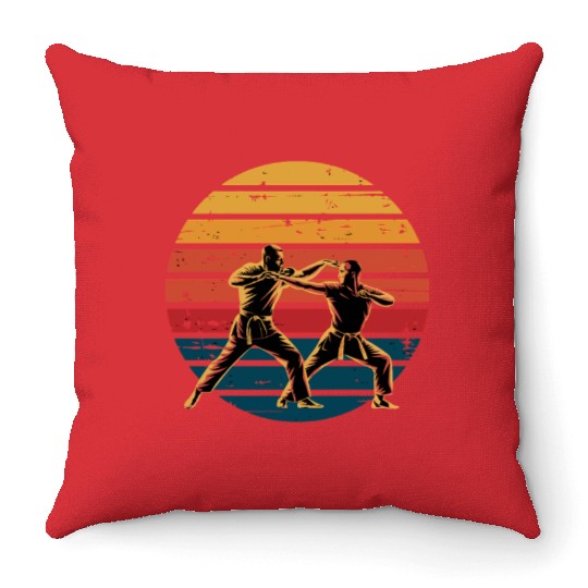 Krav Maga Retro Vintage Martial Arts Training Gift Throw Pillows