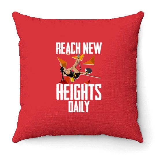 Indoor Rock Climbing Reach New Heights Daily Throw Pillows