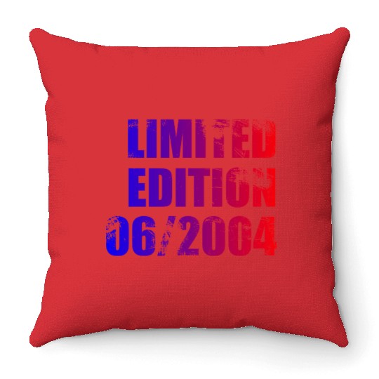 21st birthday Limited Edition 06/2004 Throw Pillows