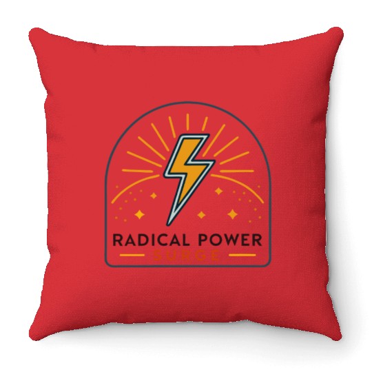 Radical Power Surge Lightning Bolt 80s Throw Pillows