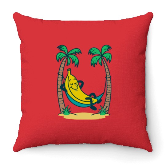 Banana Hammock Throw Pillows