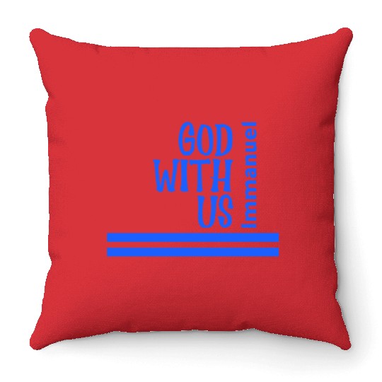 God with us Throw Pillows