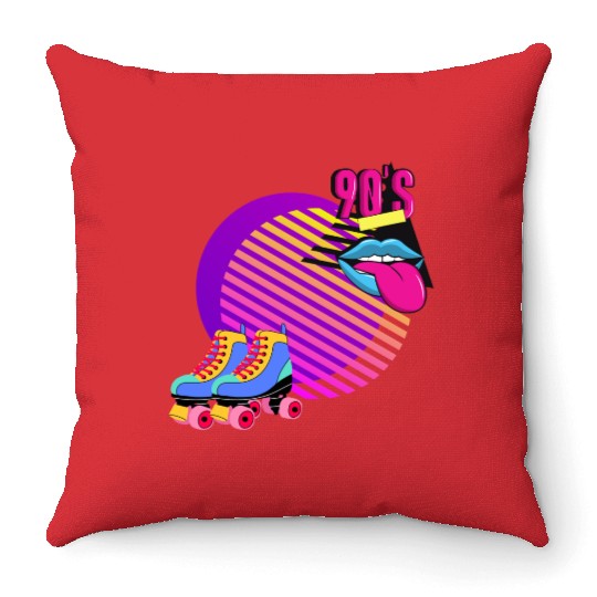 Retro Rollin' Vibes Throw Pillows