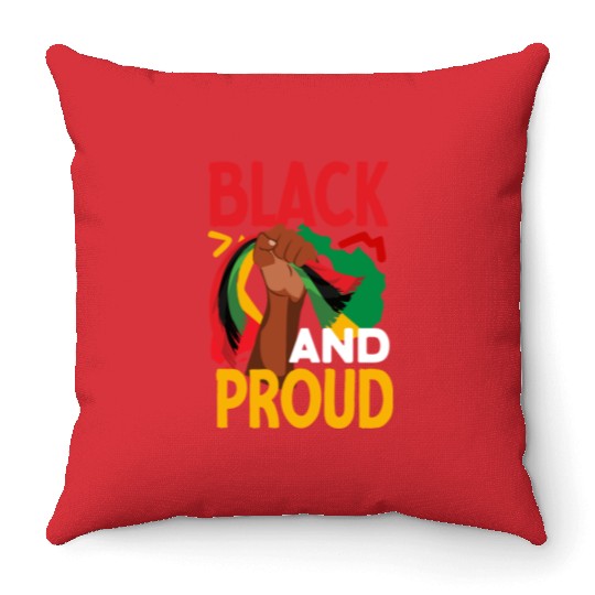 Juneteenth Black And Proud Throw Pillows