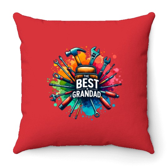 Best Grandad Ever tools design Throw Pillows
