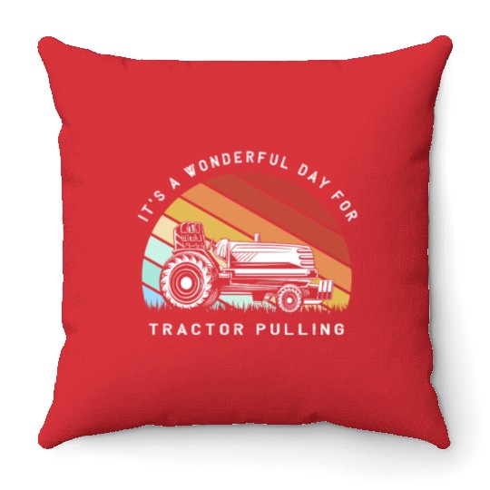 Tractor Pulling Driver Tractors Throw Pillows